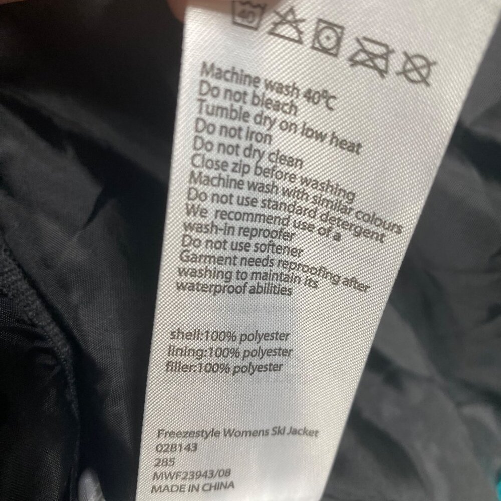 NWT Mountain Warehouse Womens 8 Freezestyle Ski Jacket Turquoise Winter Snow - Picture 9 of 10